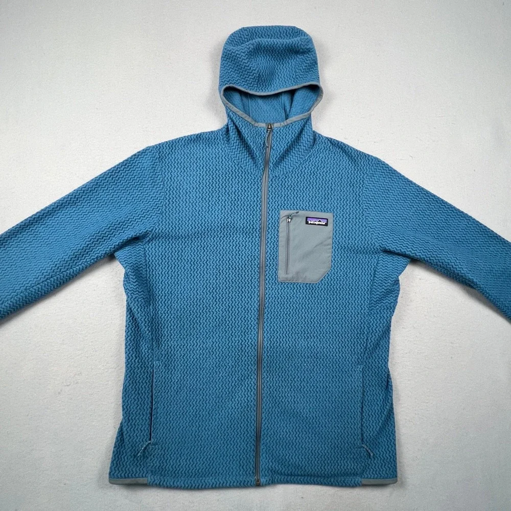 Patagonia R1 Air Full-Zip Hoody Mens XL Blue Textured Fleece Jacket 40255 FA22